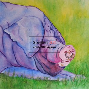watercolor blue pig nose ring