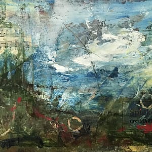 Abstract cold wax and oil paint