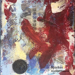 abstract cold wax and oil multimedia piece