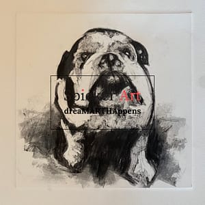 monotype of an engliah bulldog