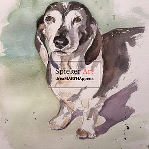 watercolor of an old dog