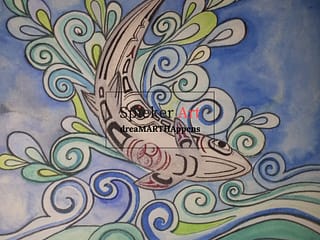 northwest art jumping fish watercolor pencil