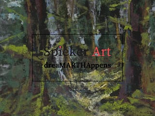 pastel of light through the forest covered in moss