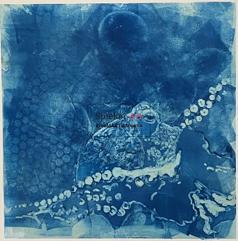 monotype of an octopus