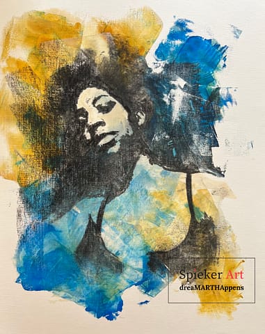 charcoal drawing of a young woman