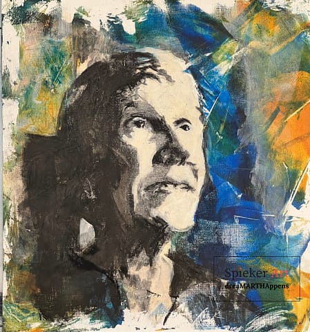 portrait of a woman looking up charcoal drawing